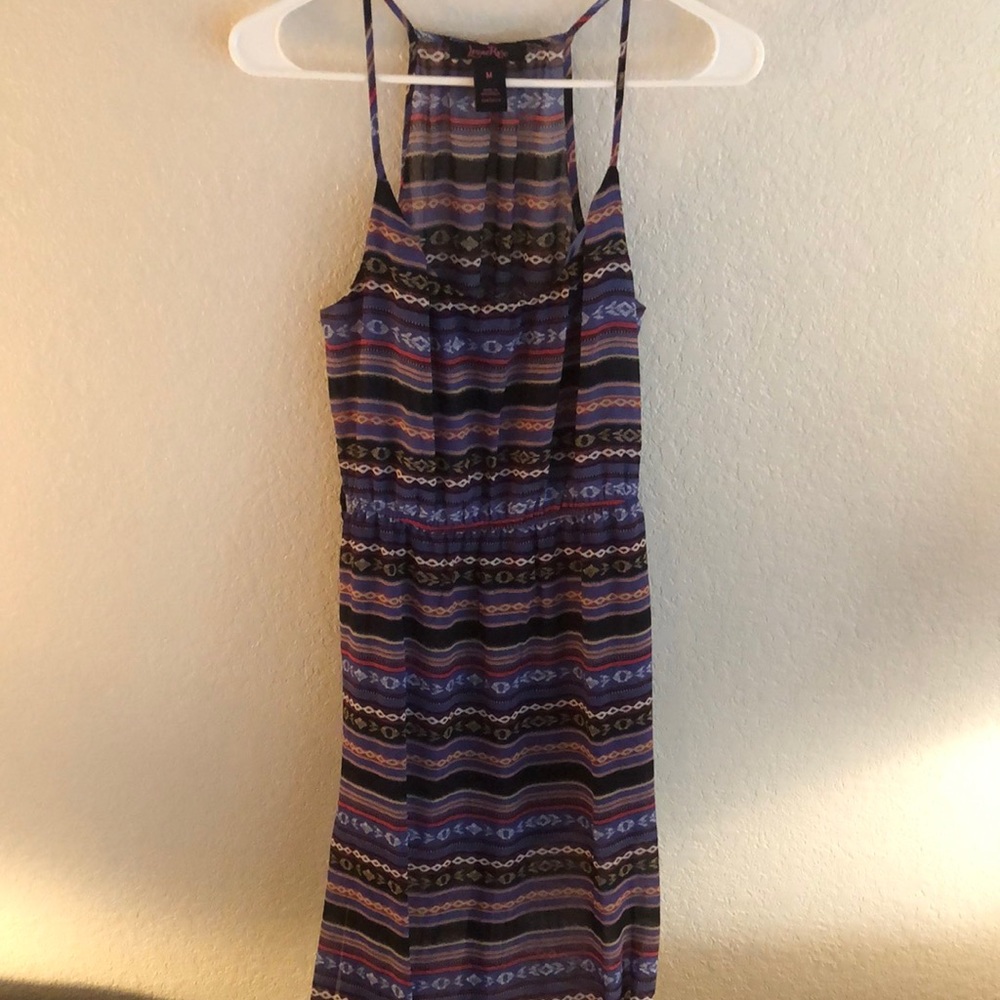 Purple, Red, and Black Boho Print Maxi Dress